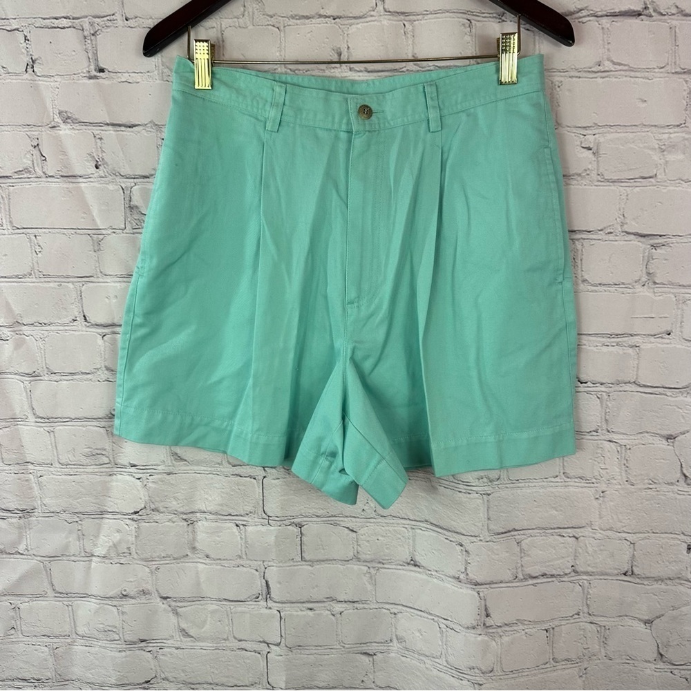 vtg Liz Claiborne liz sport mint blue Cotton burmuda Shorts sz 12 high waisted